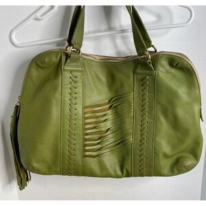 Zina Eva Green Fringe Tassel‎ Leather Handbag